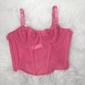 Cropped mesh bralette top